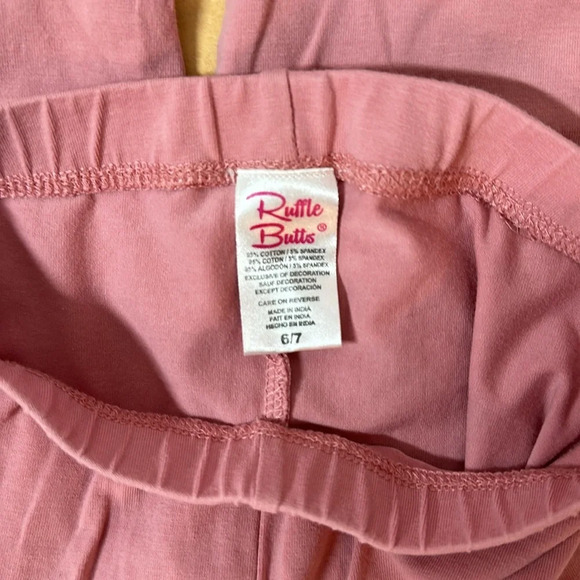 RUFFLE BUTTS Mauve Pull On Legging Girls Ruffle Bottom Hem Size 6/7 - Picture 4 of 4